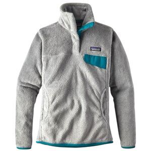 Patagonia Women's Vintage Re-Tool Snap-T Pullover Fleece Jacket Gray Teal Large